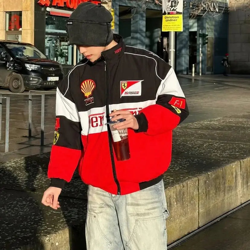 Embroidered F1 Racing Suit Casual Jacket - Custom Motorcycle Jackets