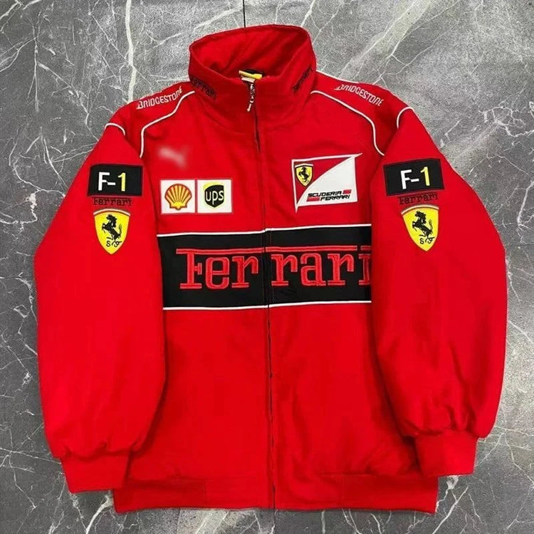 Embroidered F1 Racing Suit Casual Jacket Man Full Length - Race Blaze