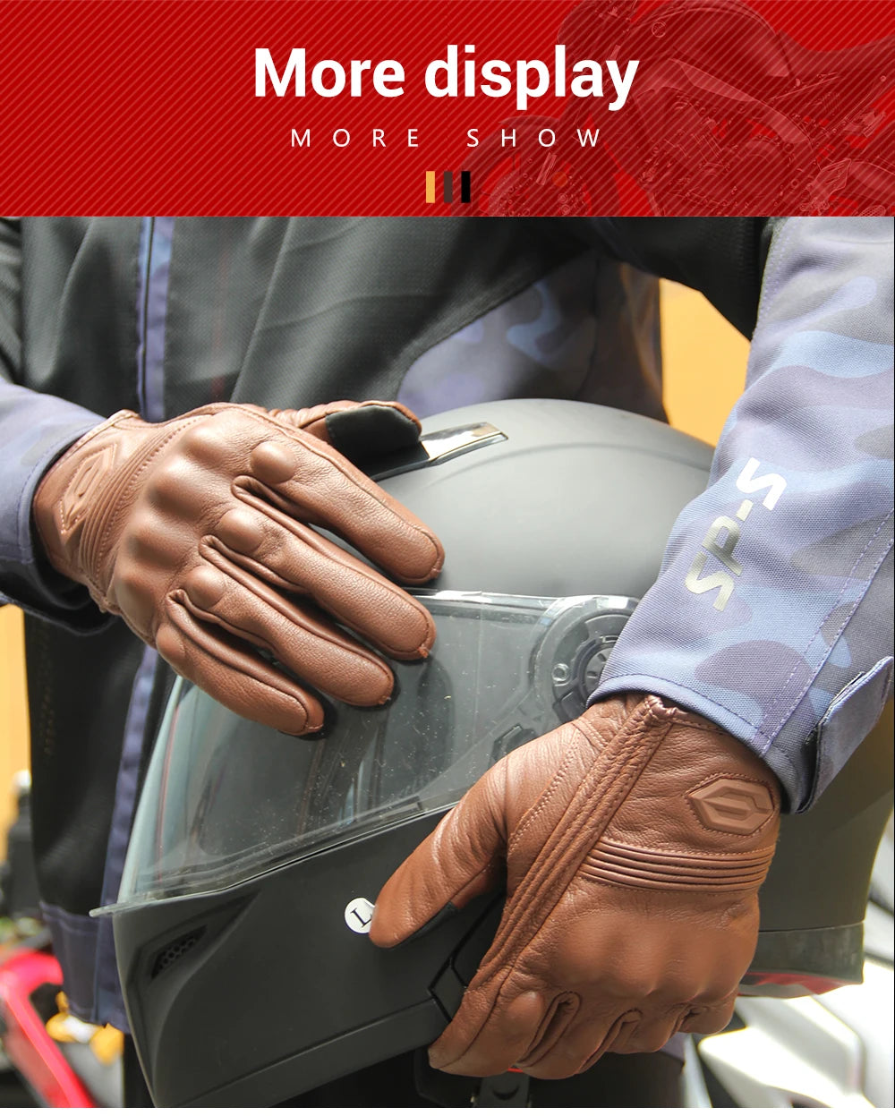 Motorcycle Gloves CE Men's Retro Moto Gloves Touch Screen