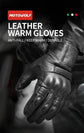 Motorcycle Gloves Winter Waterproof Leather Touchscreen Brown - Race Blaze