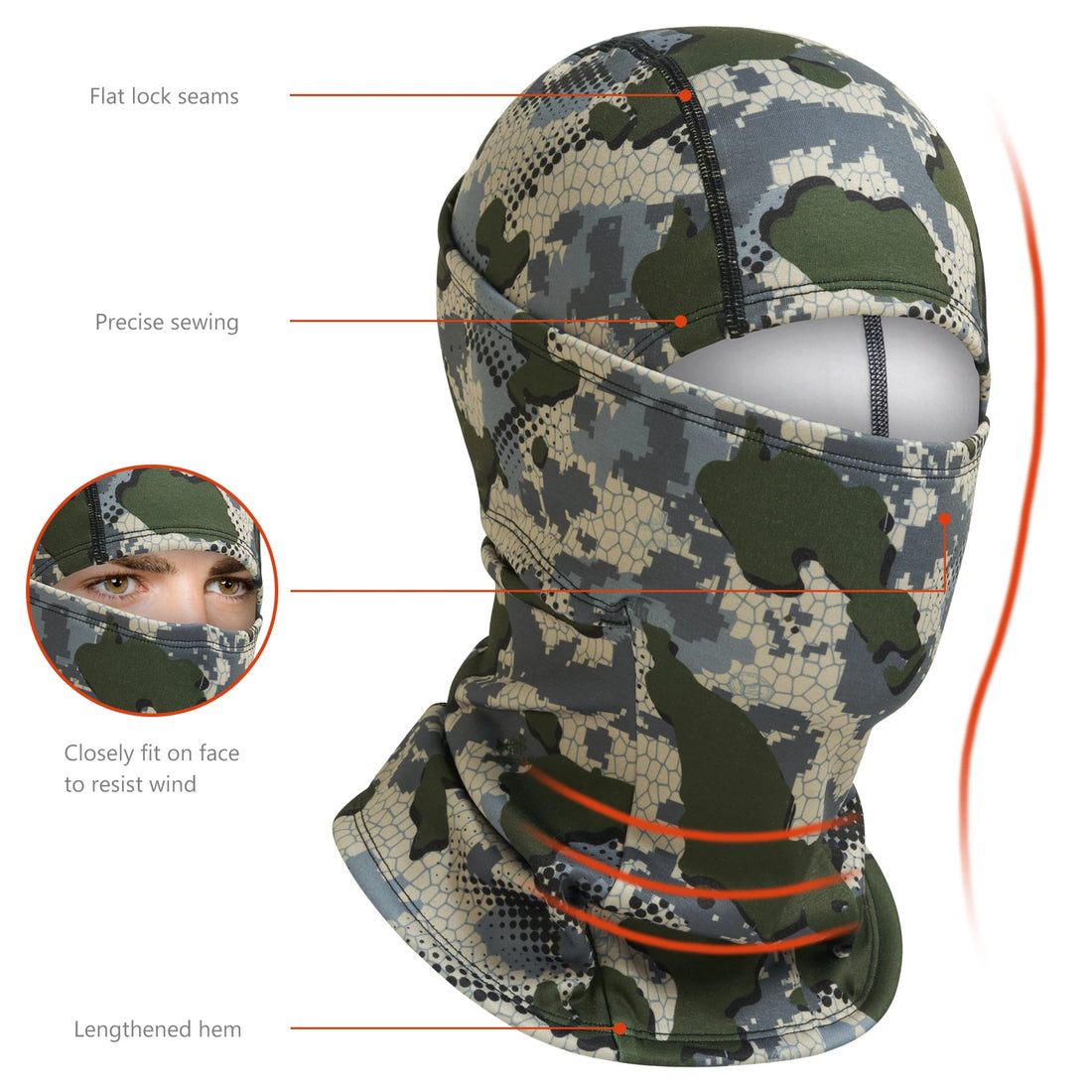 Hood Mask Windproof Fleece Neck Gaiter  Fishing Hunting Motorcycling