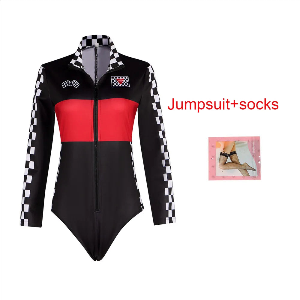 Race Car Driver Jumpsuit - Women & Girls Halloween Bodysuit