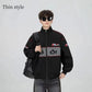 High Quality Embroidered Motorcycle Racing Jacket On Model Full - Race Blaze