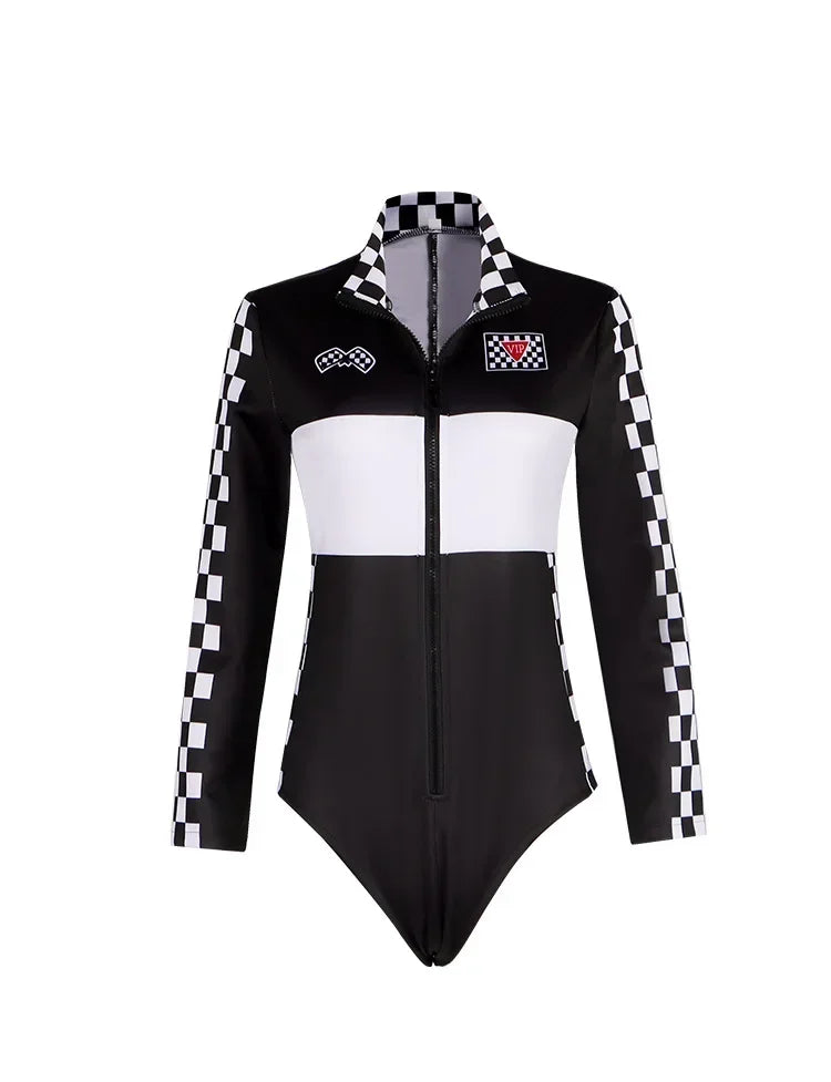 Race Car Driver Jumpsuit - Women & Girls Halloween Bodysuit