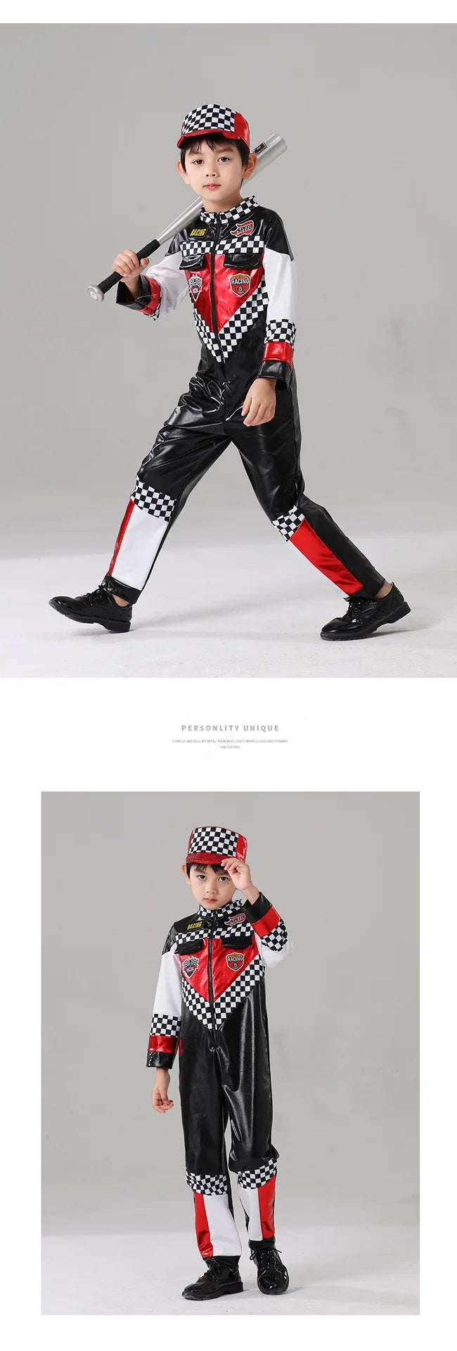 Child Race Car Driver Costumes Carnival Racer Jumpsuit