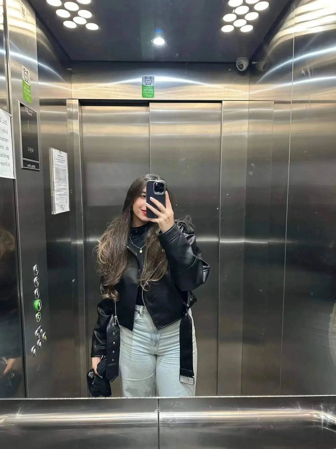 Women Oversized Vintage Loose Faux Leather Short Jacket Black Flat - Race Blaze