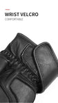 Motorcycle Gloves Winter Waterproof Leather Touchscreen Black - Race Blaze