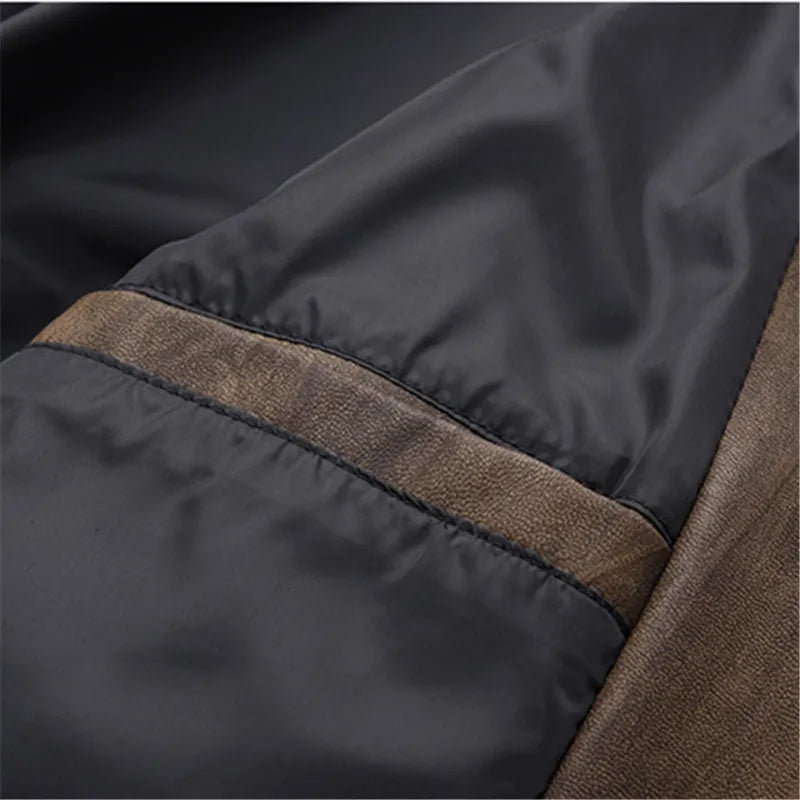 Spring Autumn Men's Vintage Leather Coats Fashion Pu Trench Outwear