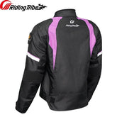 Motorcycle Winter Jacket Thermal Windproof Black Pink Back - Race Blaze