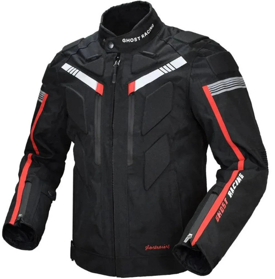 Knight Cycling Biker Jacket - Black Motorcycle Road Jacket