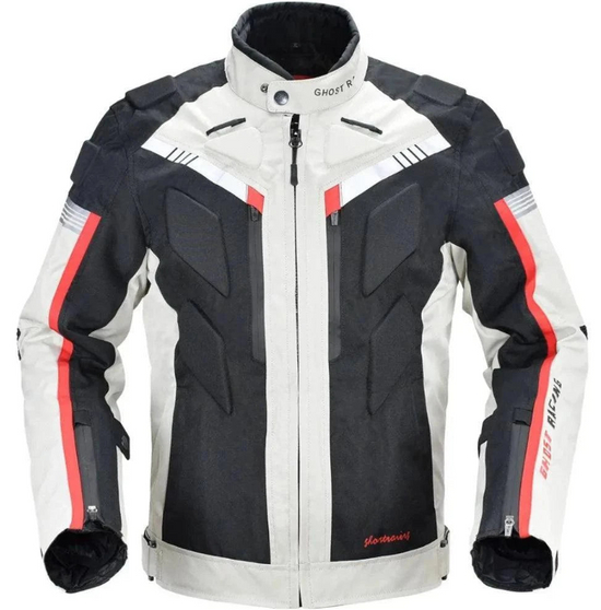 Knight Cycling Biker Jacket - Gray Motorcycle Road Jacket