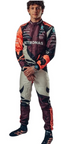 Burgundy, Orange & Grey Racing Suit
