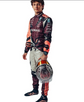 Burgundy, Orange & Grey Racing Suit