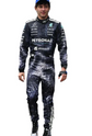 Black & Silver Patterned Racing Suit