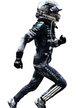 Black & Silver Patterned Racing Suit