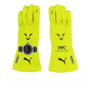 2023 Lewis Hamilton neon yellow Mercedes-AMG Petronas F1 race gloves with Puma and IWC branding