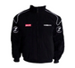 Black Nissan 350Z Vintage Racing Jacket with white piping and embroidered Z logos on sleeves
