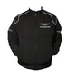 Chrysler Crossfire black vintage racing jacket with embroidered logos and white shoulder piping