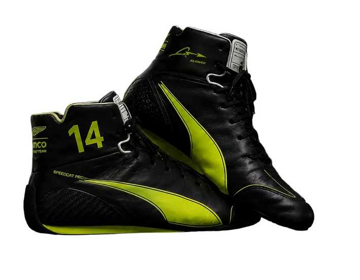 2026 Alonso Aston Martin F1 Racing Shoes - Pair Angled
