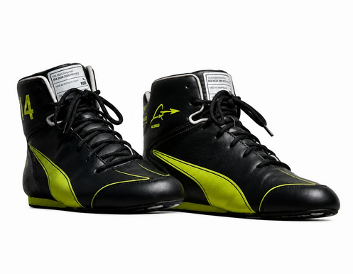 2026 Alonso Aston Martin F1 Racing Shoes - Pair Top Angled