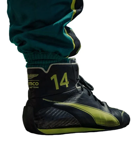 2026 Alonso Aston Martin F1 Racing Shoes - Worn Rear Aramco Badge