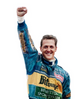 Benetton 1995 F1 Racing Suit - Worn Victory Pose