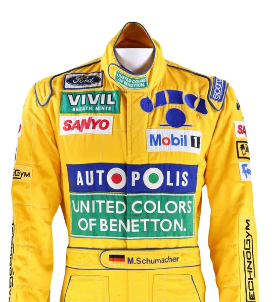 Michael Schumacher 1992 Benetton Ford F1 Racing Suit - Front Chest Detail