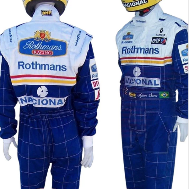 Ayrton Senna 1994 Williams Rothmans F1 Racing Suit - Worn Portrait Side View