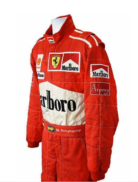 Michael Schumacher 1997 Ferrari Marlboro F1 Racing Suit - Worn Paddock Photo