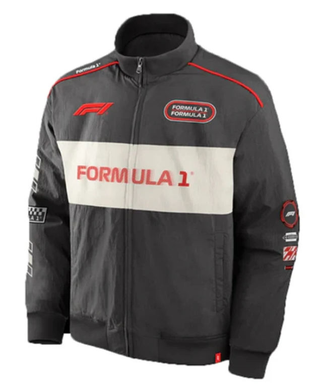 Gray F1-inspired street racer jacket shown from the front