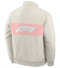 Cream and pink F1-inspired street racer jacket shown from the back