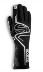Black Sparco lap race glove showing white graphics and Sparco branding