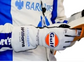White Racing Gloves with Black Trim