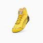 Yellow High-Top Racing Shoes with Black Lines