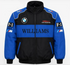 Front of blue and black racing-style jacket