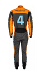 2023 Lando Norris–Inspired Replica Racing Suit – Orange & Charcoal