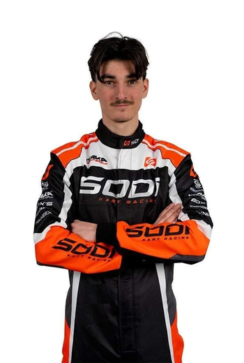 Front upper detail of Sodi-inspired karting suit