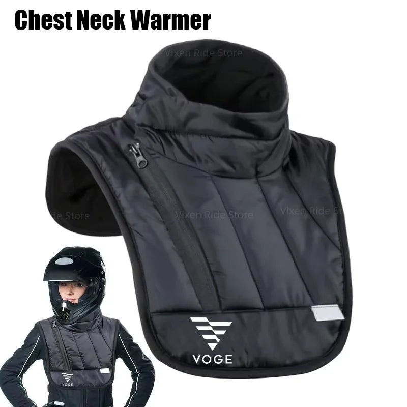 Loncin Voge Motorcycle Neck Protector Windproof Black Front - Race Blaze