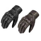 Waterproof winter motorcycle gloves with leather, knuckle protection, and touchscreen fingertips