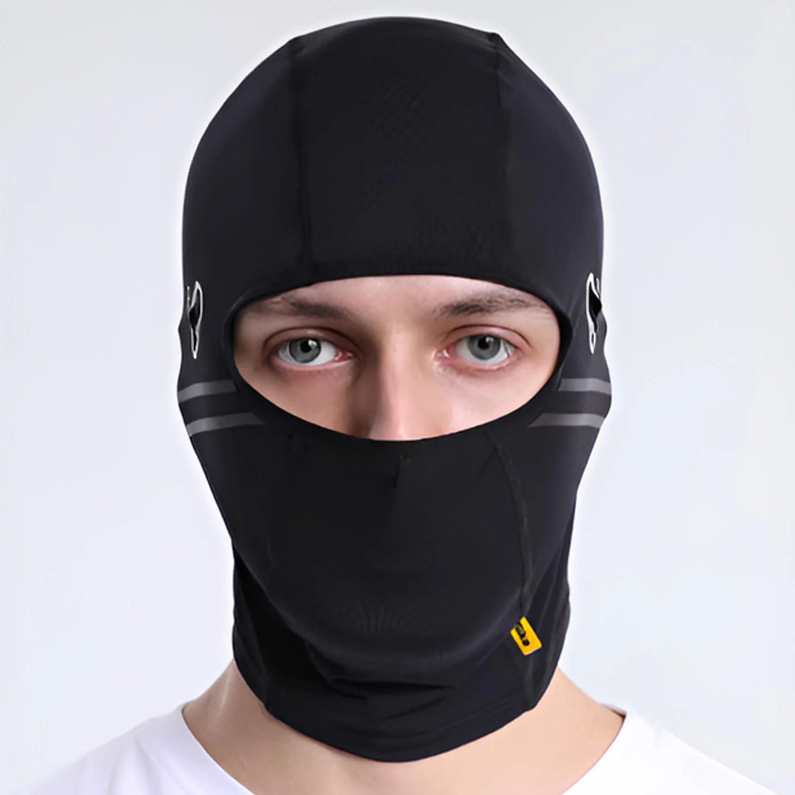 Balaclava Motorcycle Face Mask Moto Helmet Bandana Black Front - Race Blaze