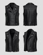 Fashion Suit Lapel Leather Vest Women Motorcycle Jacket Flat View - Race Blaze
