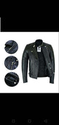 Black Biker Jacket Men - Soft Natural cowhide Leather - Race Blaze