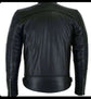 Black Biker Jacket Men Soft Natural Cowhide Leather Back - Race Blaze