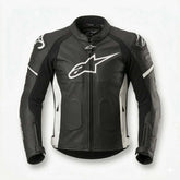 Alpinestars CE Level 2 cowhide leather motorcycle jacket with premium protection and ergonomic fit