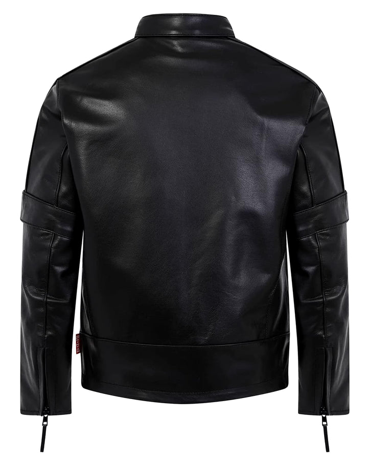 Genuine leather biker jacket