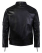 Genuine Leather Biker Jacket Back View - Race Blaze