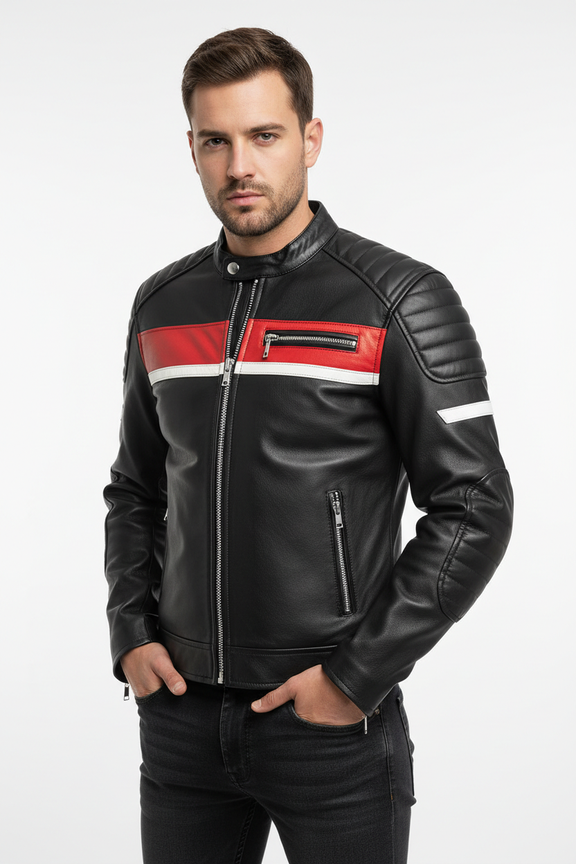 Black Motorsport Racing Jacket- Race Blaze