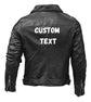 Black Leather Biker Jacket Back View - Race Blaze