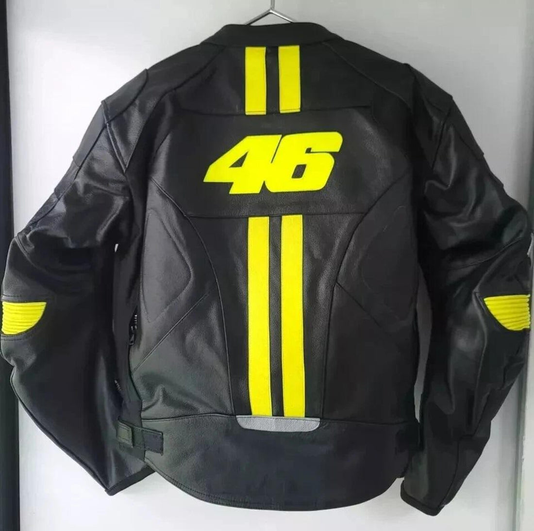 Motorbike Cowhide Leather Racing Jacket Back View - Race Blaze