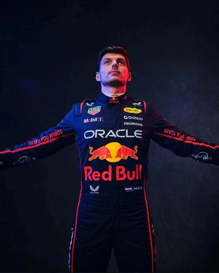 Go Karting Suit Red Bull F1 Racing Helmet Detail - Race Blaze